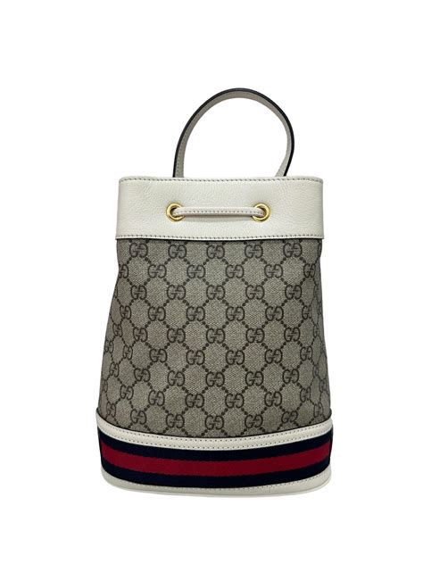 Gucci Secchiello GG Supreme Bianco For Sale at 1stDibs